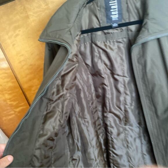 INTL details | Olive Green Utility Jacket Lightweight Lined Zip Up - 1X - Picture 7 of 13